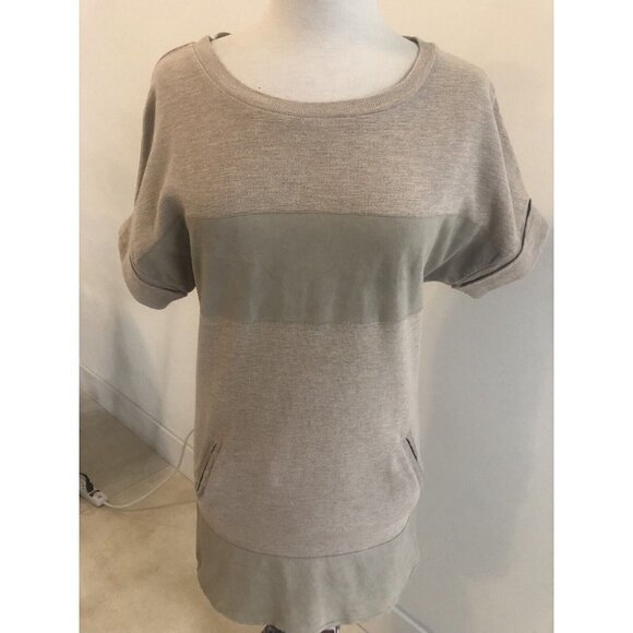 All Saints Knit And Suede Dress -pockets - Beige . Size Medium - Picture 1 of 6